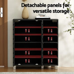 Artiss Shoe Rack Cabinet 6 Tier Storage Shelf Black - Furniture > Living Room > Shoe Storage