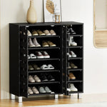 Artiss Shoe Rack Cabinet 6 Tier Storage Shelf Black - Furniture > Living Room > Shoe Storage