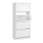 Artiss Shoe Rack Cabinet 60 Pairs 4 Doors - White - Furniture > Living Room > Shoe Storage