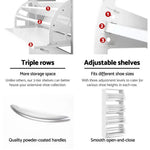Artiss Shoe Rack Cabinet 60 Pairs 4 Doors - White - Furniture > Living Room > Shoe Storage
