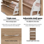 Artiss Shoe Rack Cabinet 60 Pairs 4 Doors - Wood - Furniture > Living Room > Shoe Storage