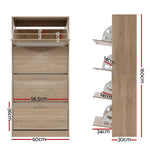 Artiss Shoe Rack Cabinet 60 Pairs 4 Doors - Wood - Furniture > Living Room > Shoe Storage