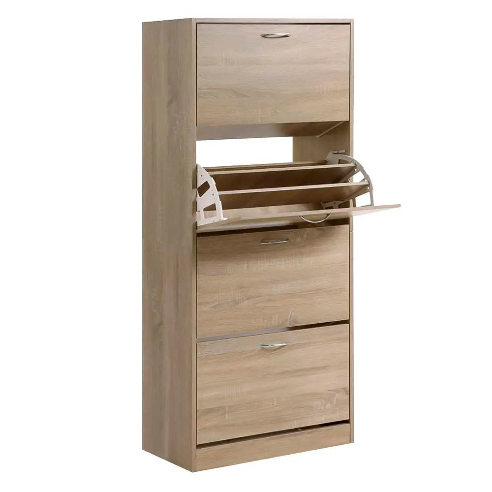Artiss Shoe Rack Cabinet 60 Pairs 4 Doors - Wood - Furniture > Living Room > Shoe Storage