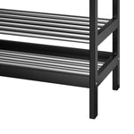 Artiss Shoe Rack Cabinet Bamboo Bench 10 Paris Black - Furniture > Bedroom