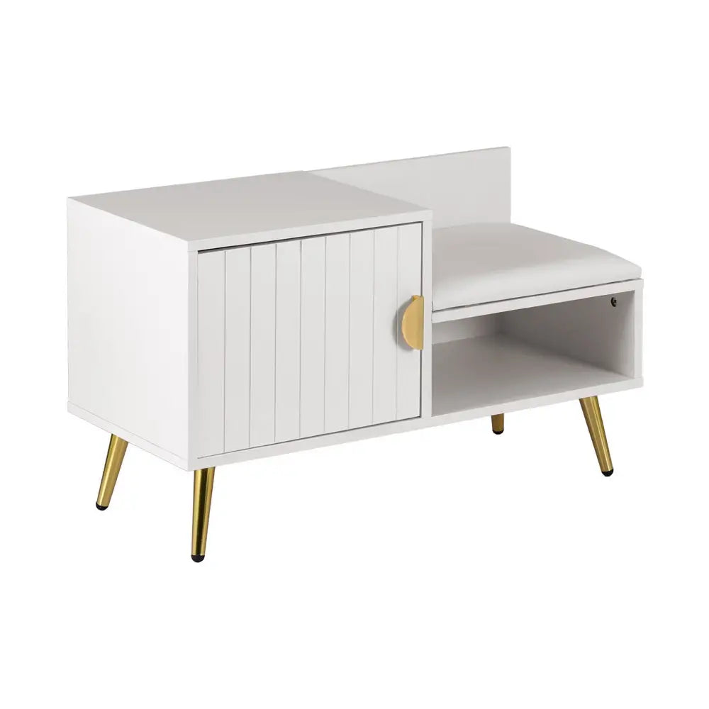 Artiss Shoe Rack Cabinet Bench 6 Pairs White - Furniture > Living Room > Shoe Storage