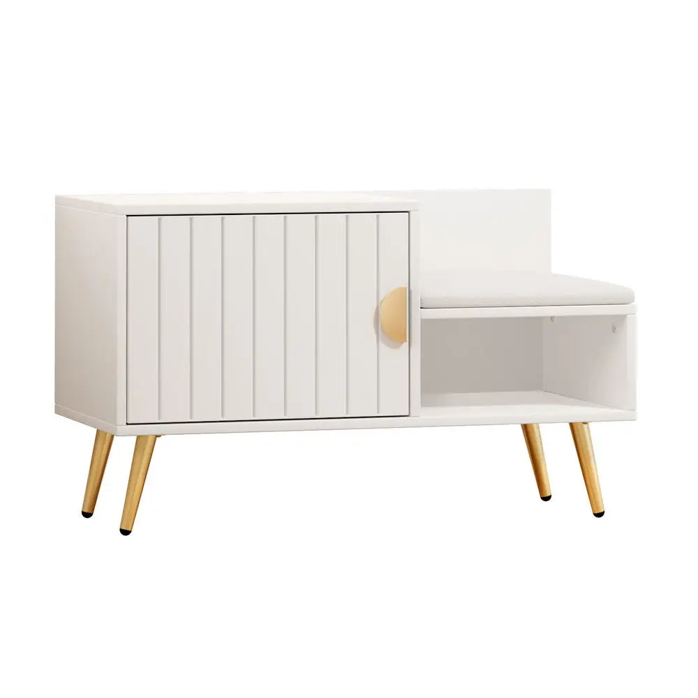 Artiss Shoe Rack Cabinet Bench 6 Pairs White - Furniture > Living Room > Shoe Storage