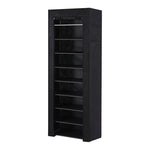 Artiss Shoe Rack Cabinet Removable Cover 10 tier Black - Furniture > Living Room > Shoe Storage
