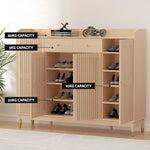 Artiss Shoe Rack Cabinet with Shelves 26 Pairs Pine - Furniture > Living Room > Shoe Storage
