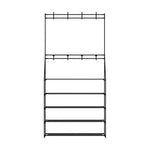 Artiss Shoe Rack Coat Hat Stand Hallway Shoes Storage Tree Metal Shelves Black - Furniture > Living Room
