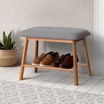 Artiss Shoe Rack Seat Bench Chair Shelf Organisers Bamboo Grey - Furniture > Living Room