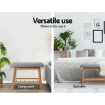 Artiss Shoe Rack Seat Bench Chair Shelf Organisers Bamboo Grey - Furniture > Living Room