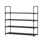 Artiss Shoe Rack Stackable 4 Tiers 80cm Shoes Shelves Storage Stand Black - Furniture > Living Room