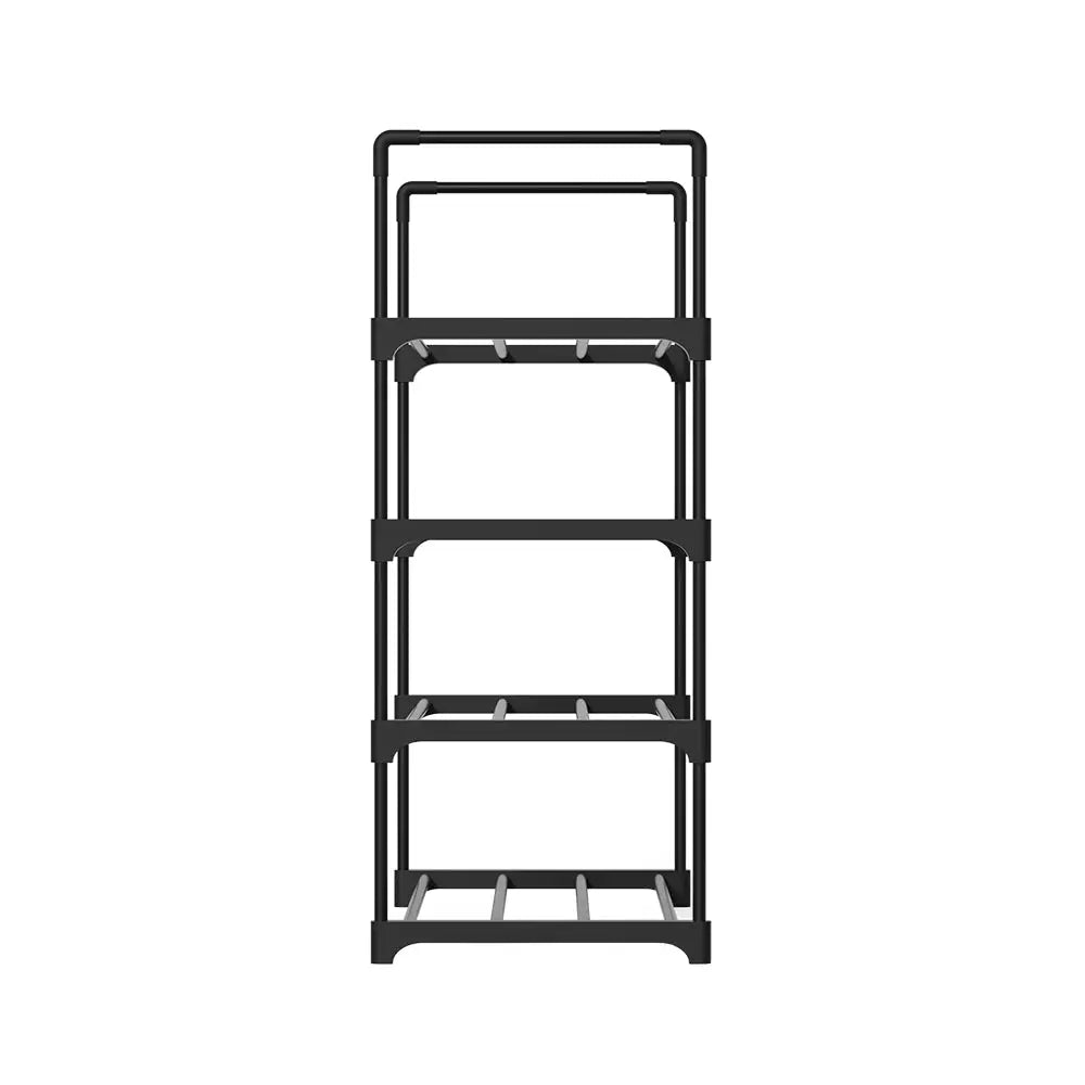 Artiss Shoe Rack Stackable Shelves 4 Tiers 55cm Shoes Storage Stand Black - Furniture > Living Room