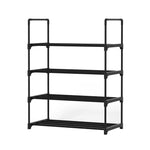 Artiss Shoe Rack Stackable Shelves 4 Tiers 55cm Shoes Storage Stand Black - Furniture > Living Room