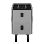 Artiss Smart Bedside Table 2 Drawers with Wireless Charging Ports LED Grey AIDA - Furniture > Bedroom