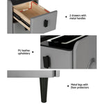 Artiss Smart Bedside Table 2 Drawers with Wireless Charging Ports LED Grey AIDA - Furniture > Bedroom