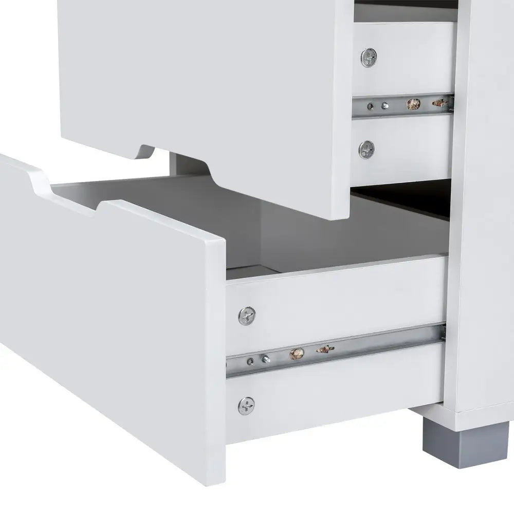 Artiss Smart Bedside Table 3 Drawers with Wireless Charging Ports LED White ADAD - Furniture > Bedroom > Bedside Tables