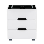 Artiss Smart Bedside Table 3 Drawers with Wireless Charging Ports LED White ADAD - Furniture > Bedroom > Bedside Tables
