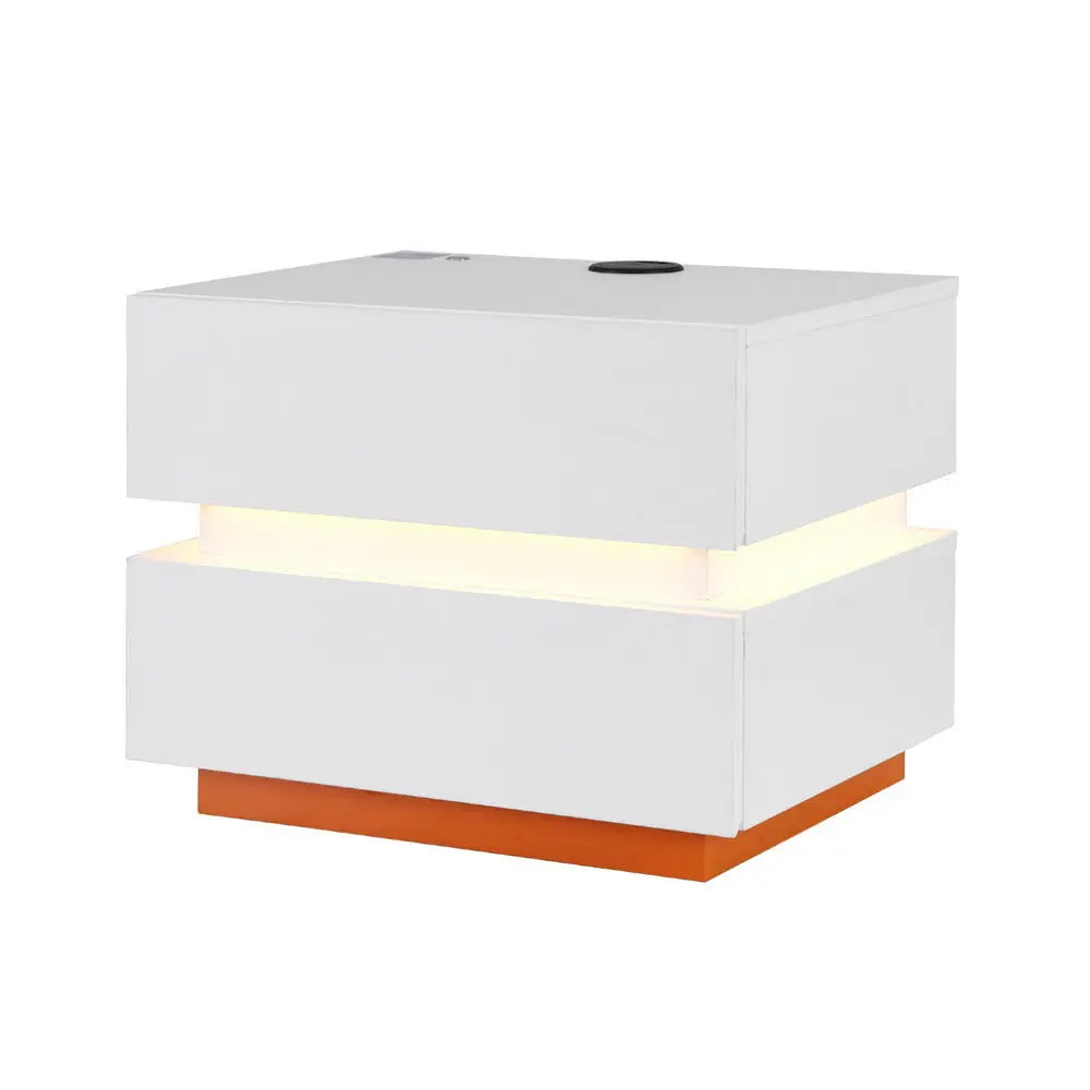 Artiss Smart Bedside Table LED Wireless Charging Ada - Furniture > Bedroom > Bedside Tables