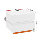 Artiss Smart Bedside Table LED Wireless Charging Ada - Furniture > Bedroom > Bedside Tables