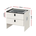 Artiss Smart Bedside Table Wireless Charging - BESS White - Furniture > Bedroom > Bedside Tables