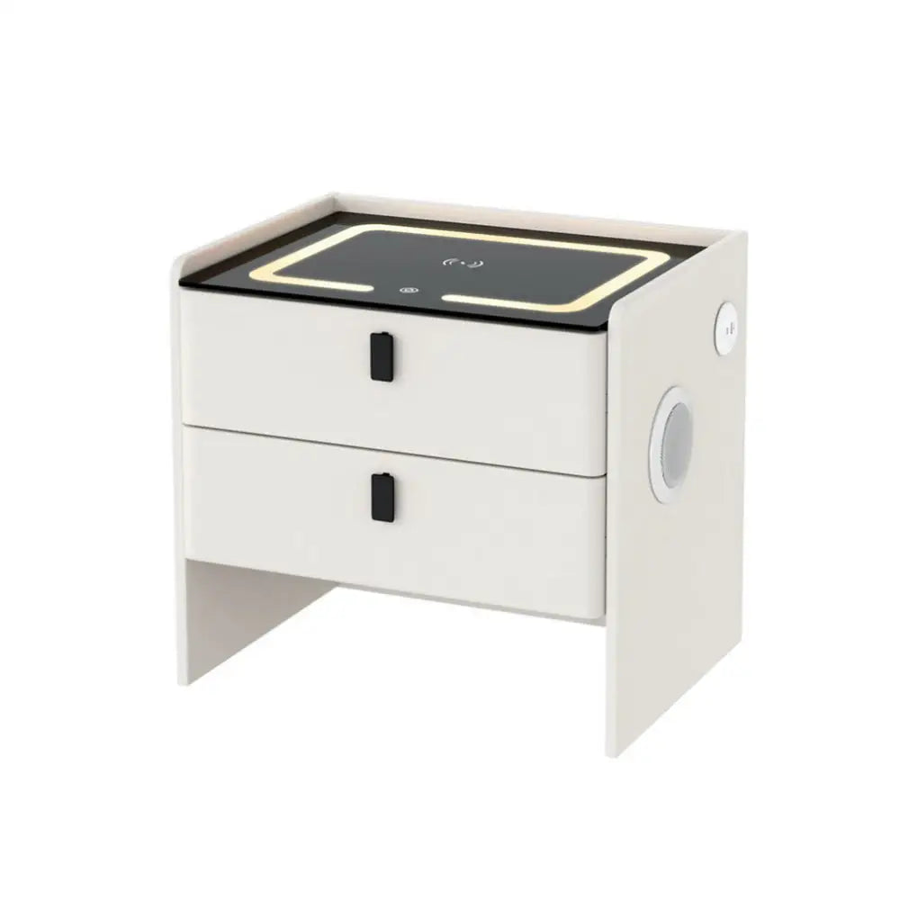 Artiss Smart Bedside Table Wireless Charging - BESS White - Furniture > Bedroom > Bedside Tables