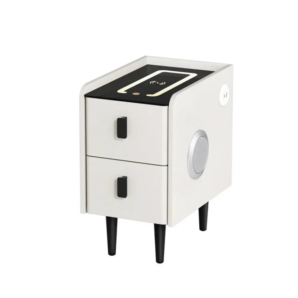 Artiss Smart Bedside Table with Wireless Charging - AIDA White - Furniture > Bedroom > Bedside Tables