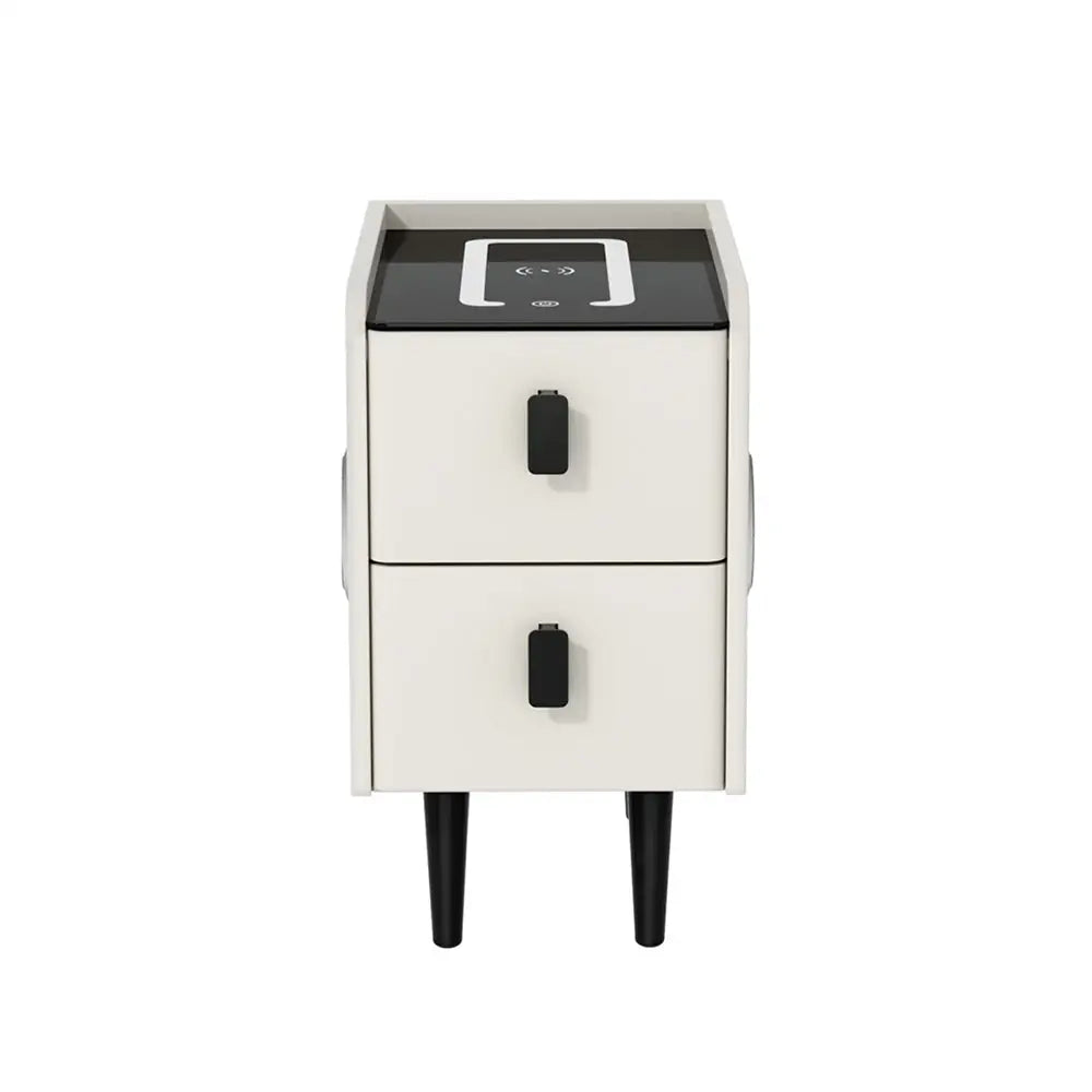 Artiss Smart Bedside Table with Wireless Charging - AIDA White - Furniture > Bedroom > Bedside Tables
