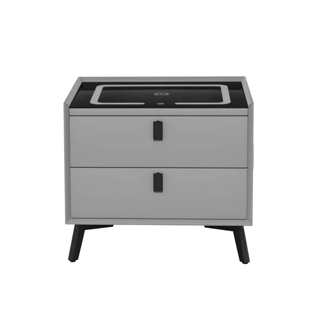 Artiss Smart Bedside Table with Wireless Charging - AIKA Grey - Furniture > Bedroom > Bedside Tables