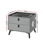 Artiss Smart Bedside Table with Wireless Charging - AIKA Grey - Furniture > Bedroom > Bedside Tables