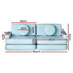 Artiss Sofa Bed 160CM DIY Couch Velvet Blue - Furniture > Living Room