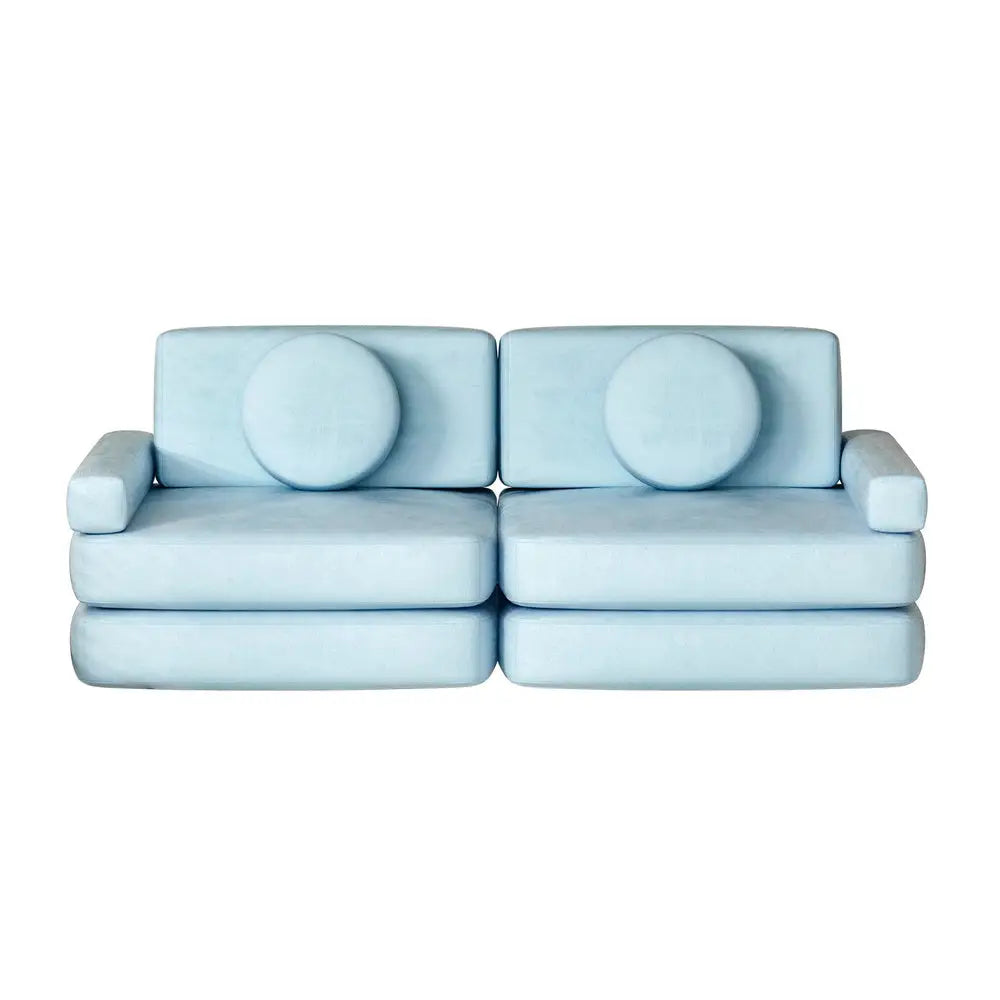 Artiss Sofa Bed 160CM DIY Couch Velvet Blue - Furniture > Living Room
