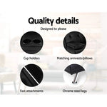Artiss Sofa Bed 168CM Black PU Leather - Furniture > Sofas