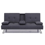 Artiss Sofa Bed 175CM Dark Grey Fabric - Furniture > Sofas