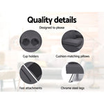 Artiss Sofa Bed 175CM Dark Grey Fabric - Furniture > Sofas