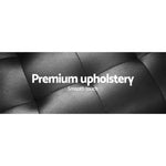 Artiss Sofa Bed 188CM Black PU Leather - Furniture > Sofas