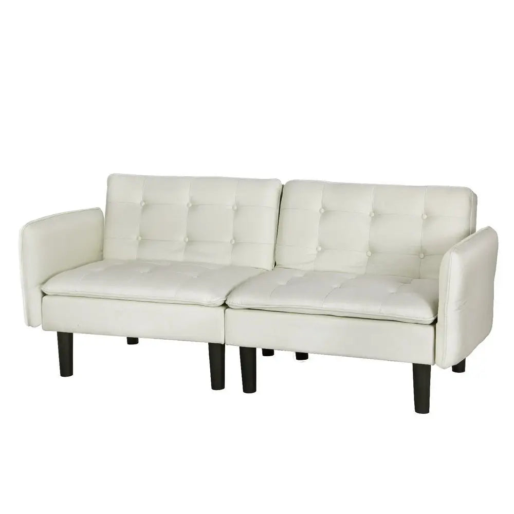 Artiss Sofa Bed 192CM Beige Faux Linen Fabric - Furniture > Living Room