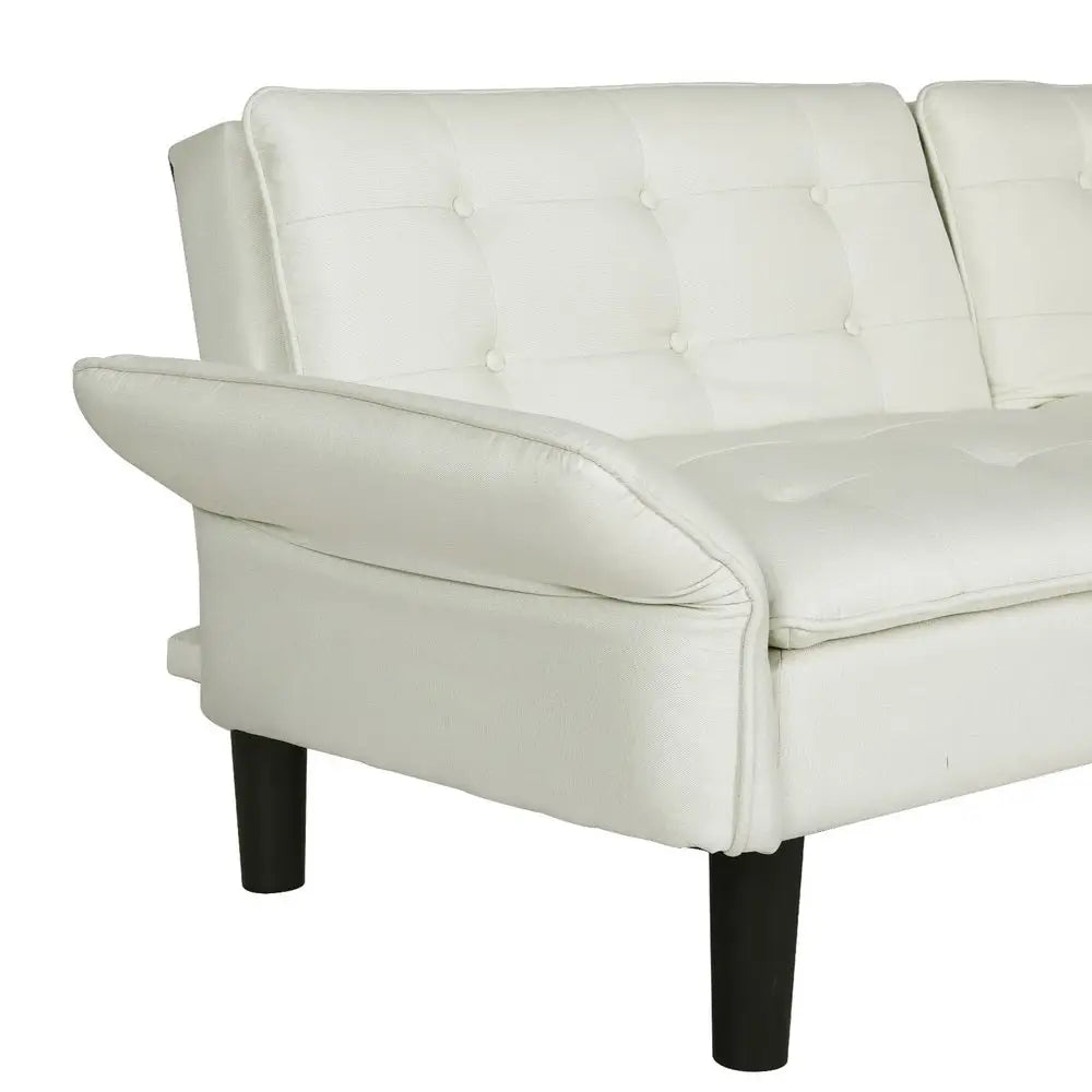 Artiss Sofa Bed 192CM Beige Faux Linen Fabric - Furniture > Living Room