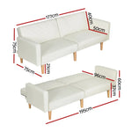 Artiss Sofa Bed 195CM Beige Faux Linen - Furniture > Living Room