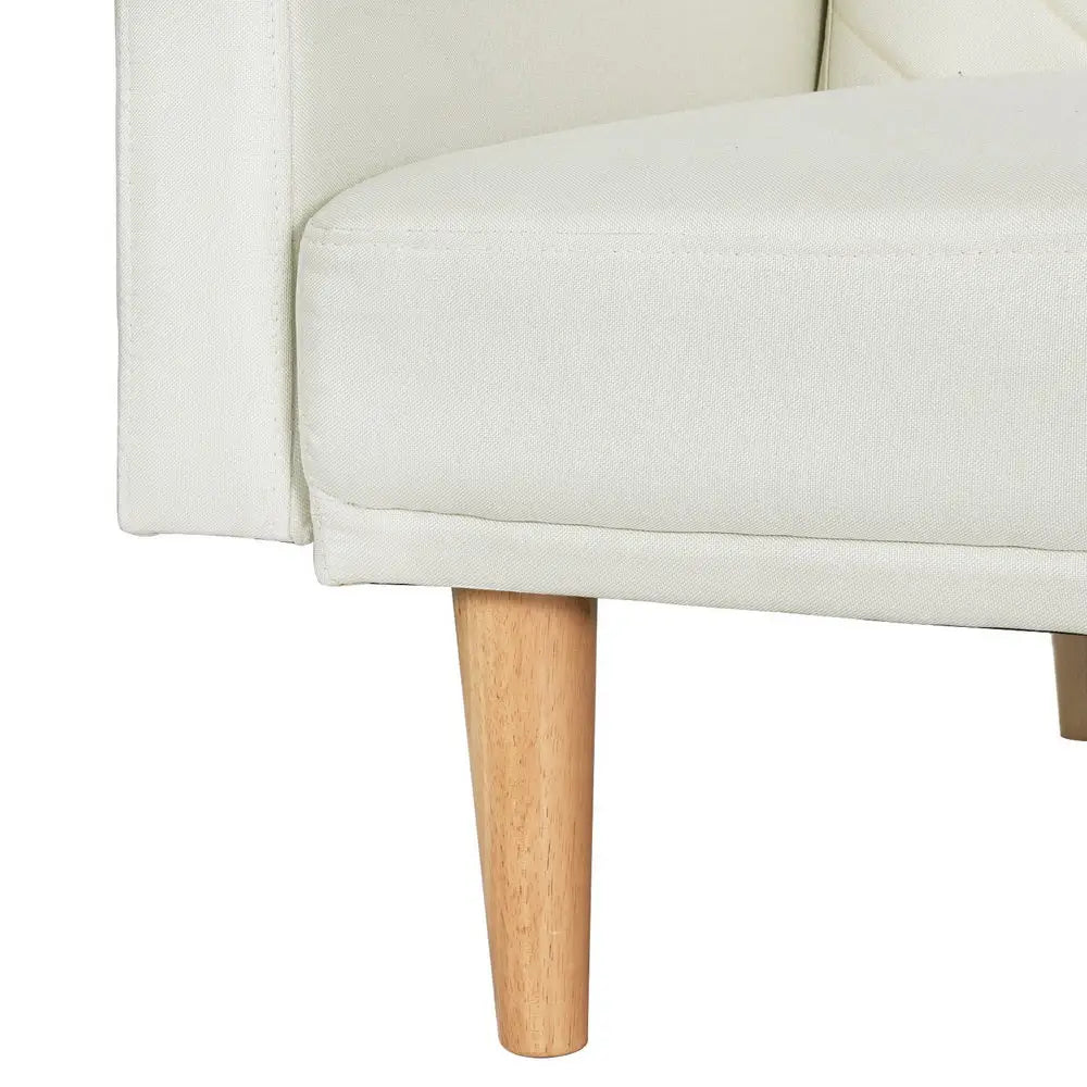 Artiss Sofa Bed 195CM Beige Faux Linen - Furniture > Living Room