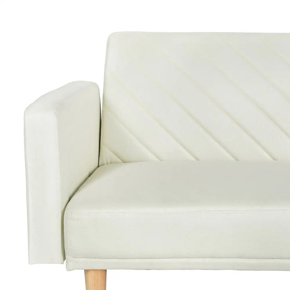 Artiss Sofa Bed 195CM Beige Faux Linen - Furniture > Living Room