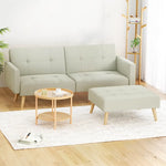 Artiss Sofa Bed Ottoman 200CM Beige Faux Linen - Furniture > Living Room