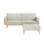 Artiss Sofa Bed Ottoman 200CM Beige Faux Linen - Furniture > Living Room