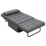 Artiss Sofa Bed Ottoman Pillow Folding Linen Grey Siyi - Furniture > Sofas > Sofas & Sofa Beds