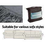 Artiss Sofa Cover Couch Covers 1 Seater Velvet Grey - Furniture > Sofas