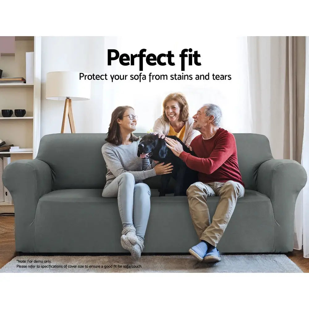 Artiss Sofa Cover Couch Covers 2 Seater Stretch Grey - Furniture > Sofas