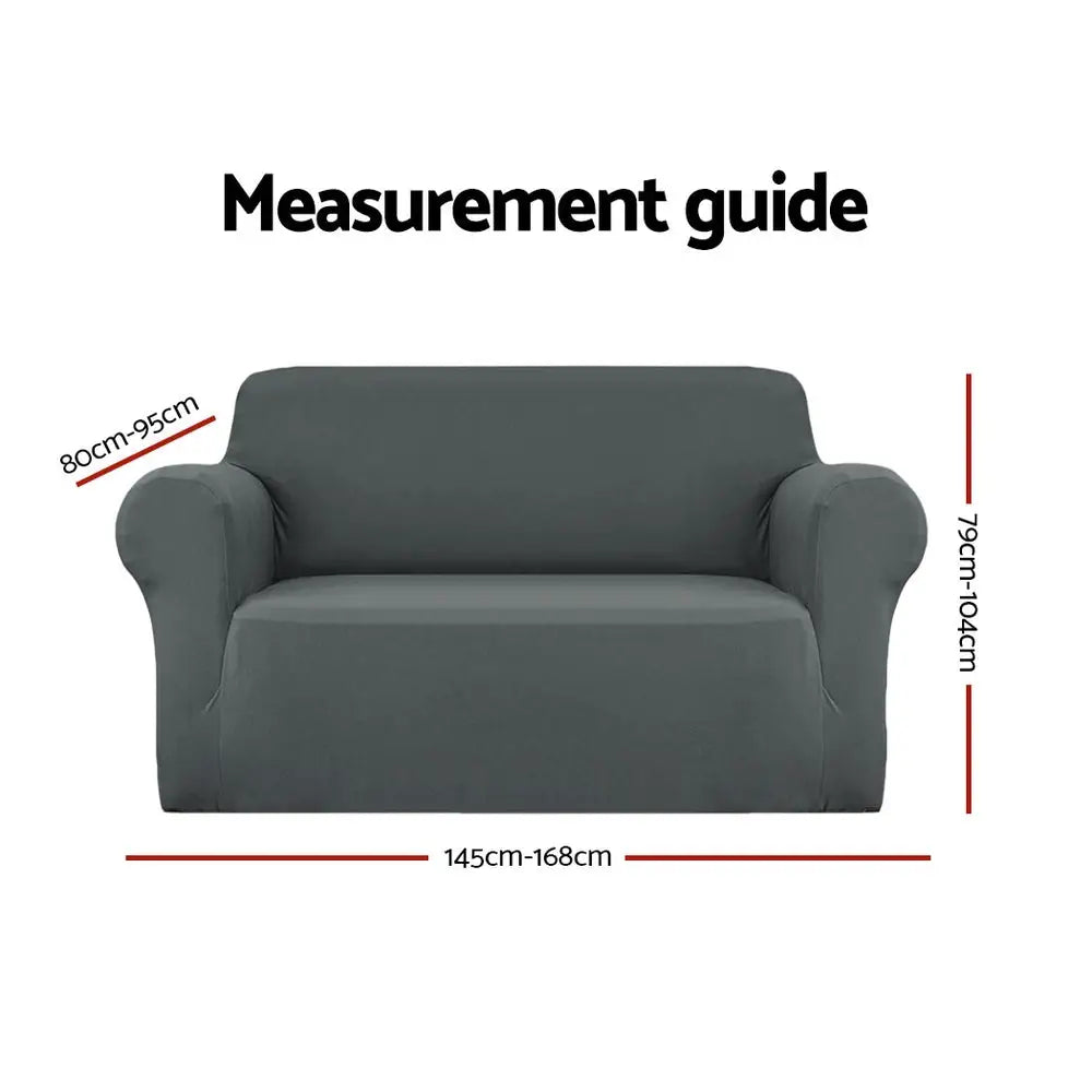 Artiss Sofa Cover Couch Covers 2 Seater Stretch Grey - Furniture > Sofas
