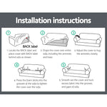 Artiss Sofa Cover Couch Covers 2 Seater Stretch Grey - Furniture > Sofas
