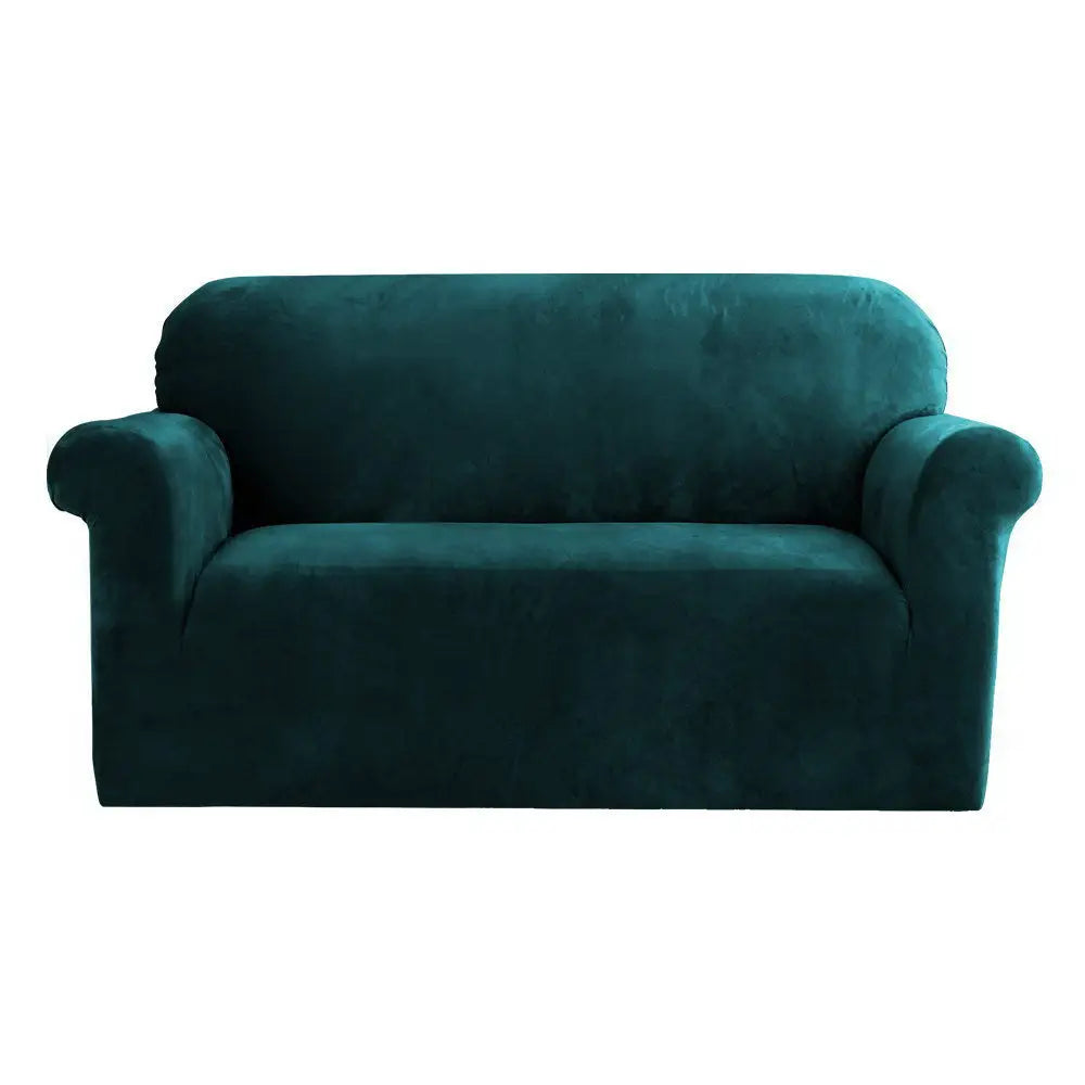 Artiss Sofa Cover Couch Covers 2 Seater Velvet Agate Green - Furniture > Sofas