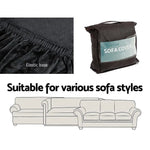 Artiss Sofa Cover Couch Covers 2 Seater Velvet Black - Furniture > Sofas